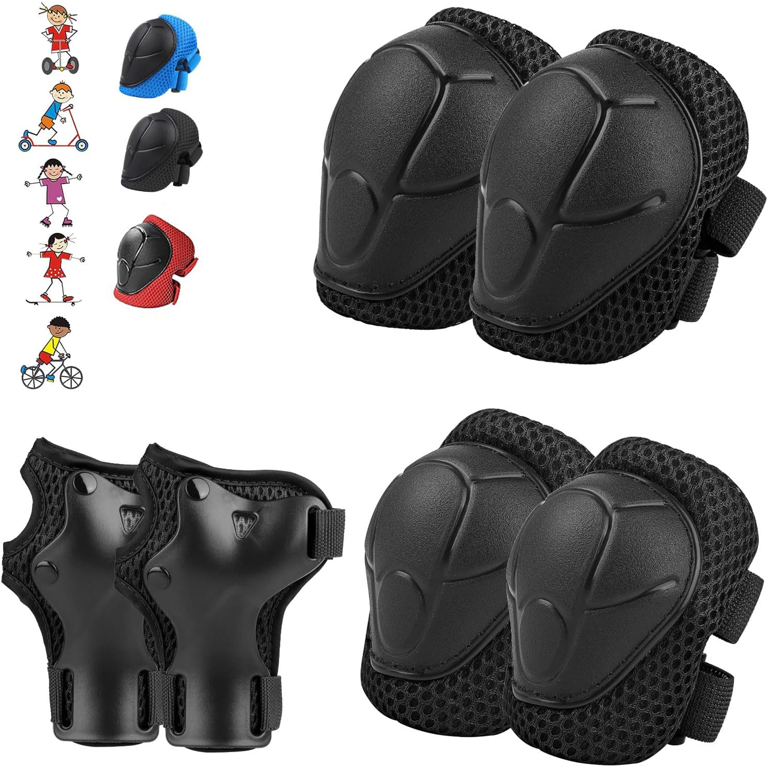 Cycling Protective Gear For Kids - 6PCS Kids Protective Gear Set for