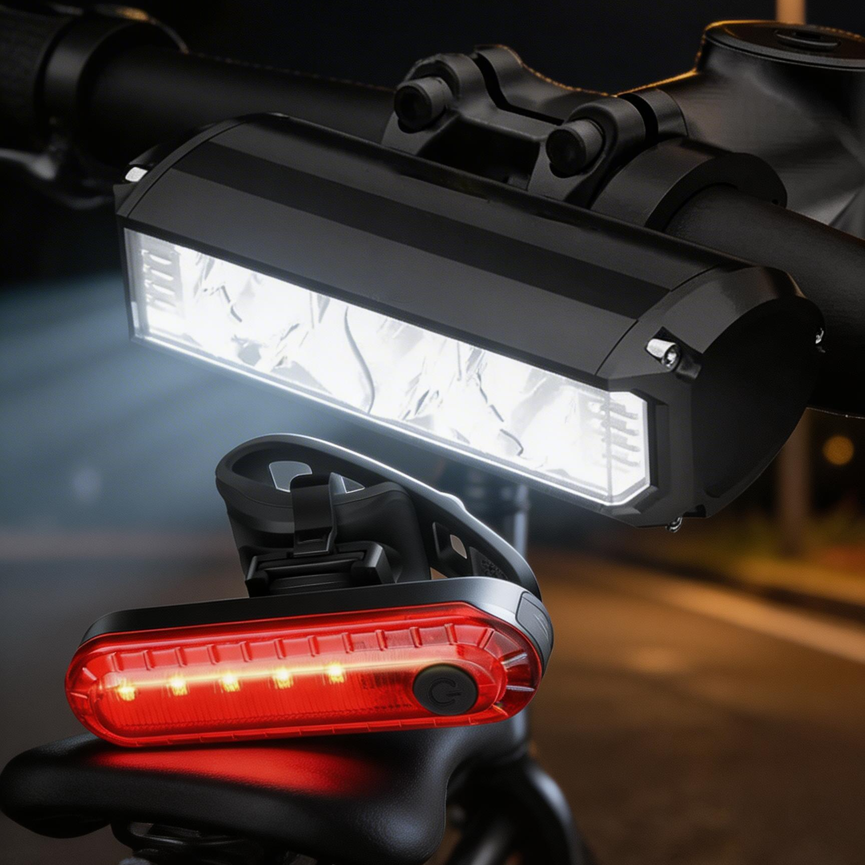 Cycling Gear Charging Station - 1-Pack/2-Pack Ultra-Bright Led Bicycle Light, USB