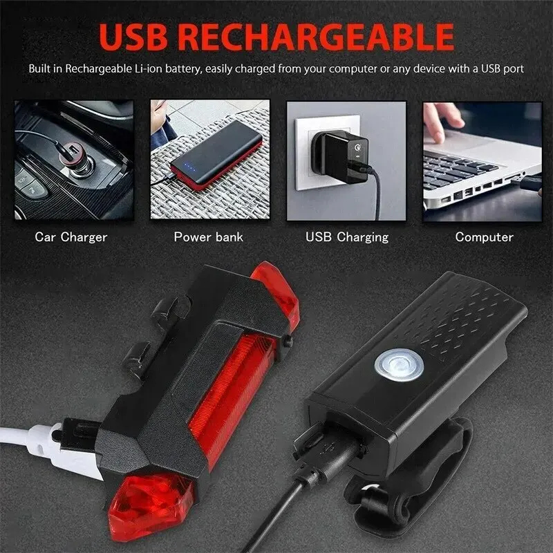 MTB Bike Front Lights USB LED  - Cycling Gear Charging Station incelemesi ve fiyatı