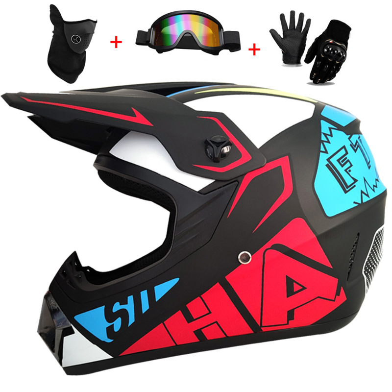 3Pcs Kids Off-Road Full Helmet - Cycling Protective Gear For Kids incelemesi ve fiyatı